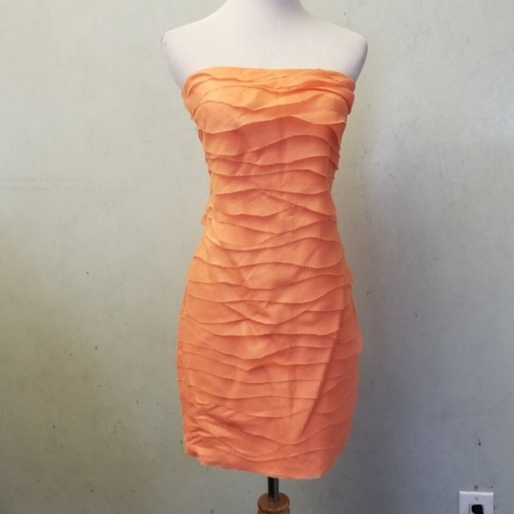 J.Crew layered orange tube top dress women's size 4  (V11)